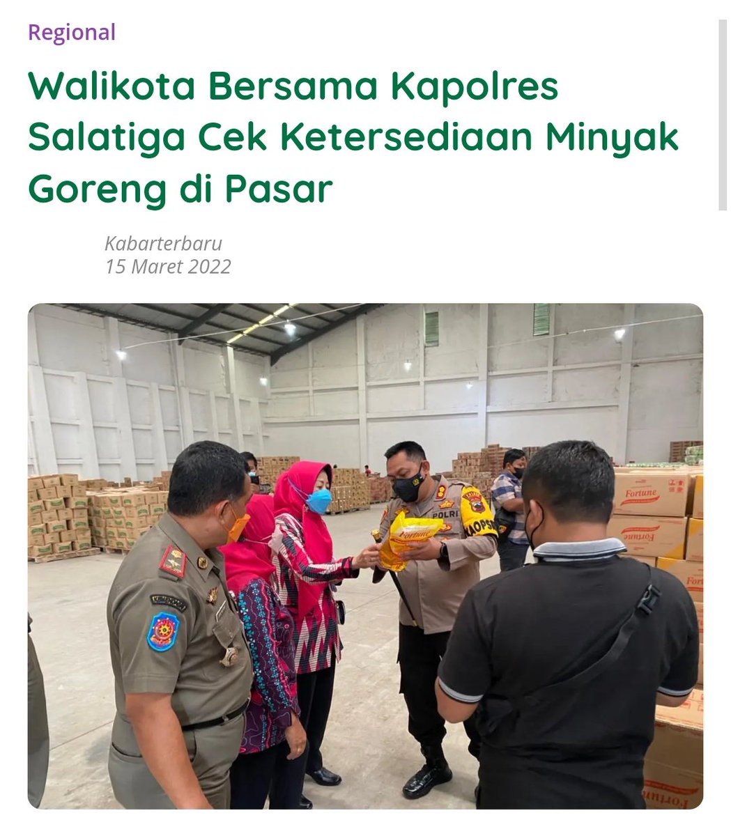Gimannz's tweet photo. Walikota Bersama Kapolres Salatiga Cek Ketersediaan Minyak Goreng di Pasar 
https://t.co/SIoqoEaHd7
#SikatPenimbunMigor https://t.co/XT9XfYngQU
