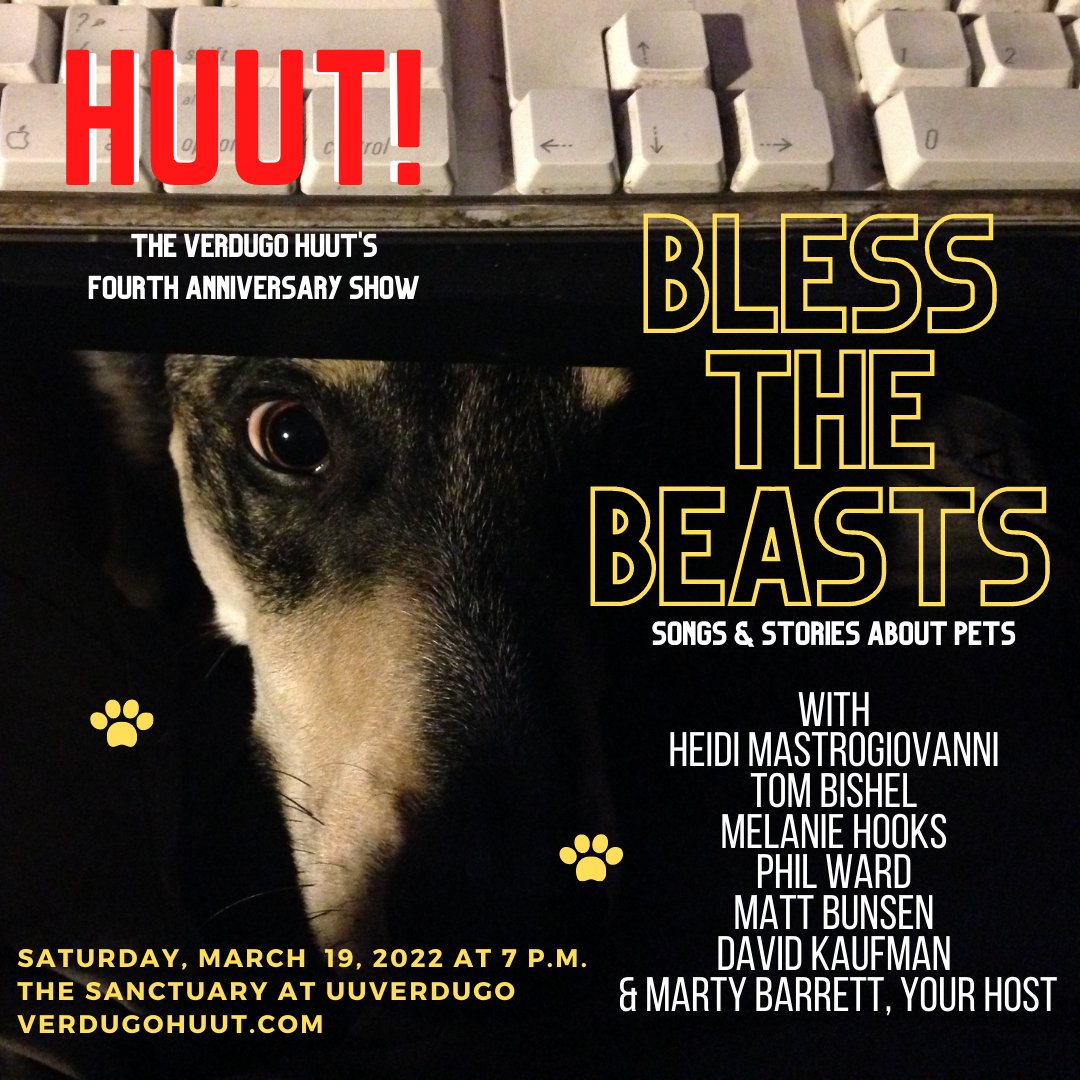 VerdugoHUUT's tweet photo. Your beloved Verdugo HUUT returns for its 4th anniversary wingding this Saturday, March 19, featuring @melaknee13 @LASongwriter @HMastrogiovanni @mattbunsen, David Kaufman &amp; Phil Ward! #acoustic #hootnenanny #jamesthurber https://t.co/G22WYXmbO4