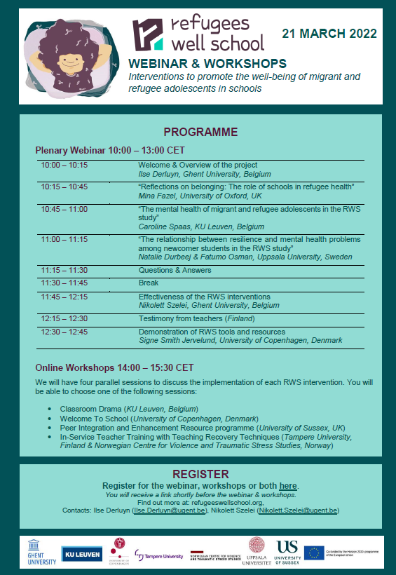 ✧PROGRAMME ANNOUNCEMENT✧ We are delighted to tell you more about the programme of the upcoming RWS webinar &amp; online workshops! Read on: refugeeswellschool.org/activeapp/wp-c… and don't forget to register!