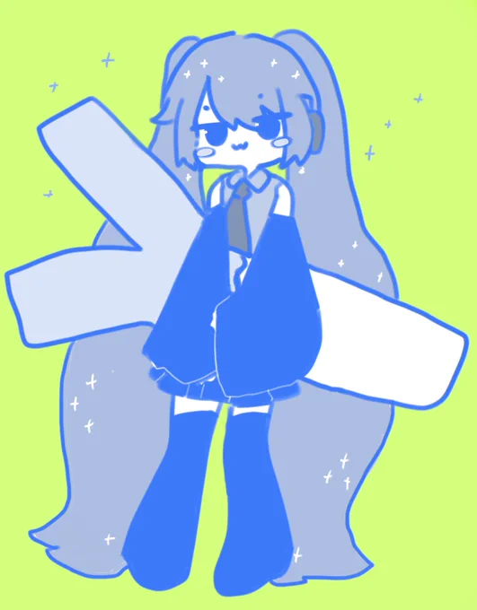 特大ねぎ!Y #初音ミク #HatsuneMiku #イラスト #illustration #一日一絵 #drawing