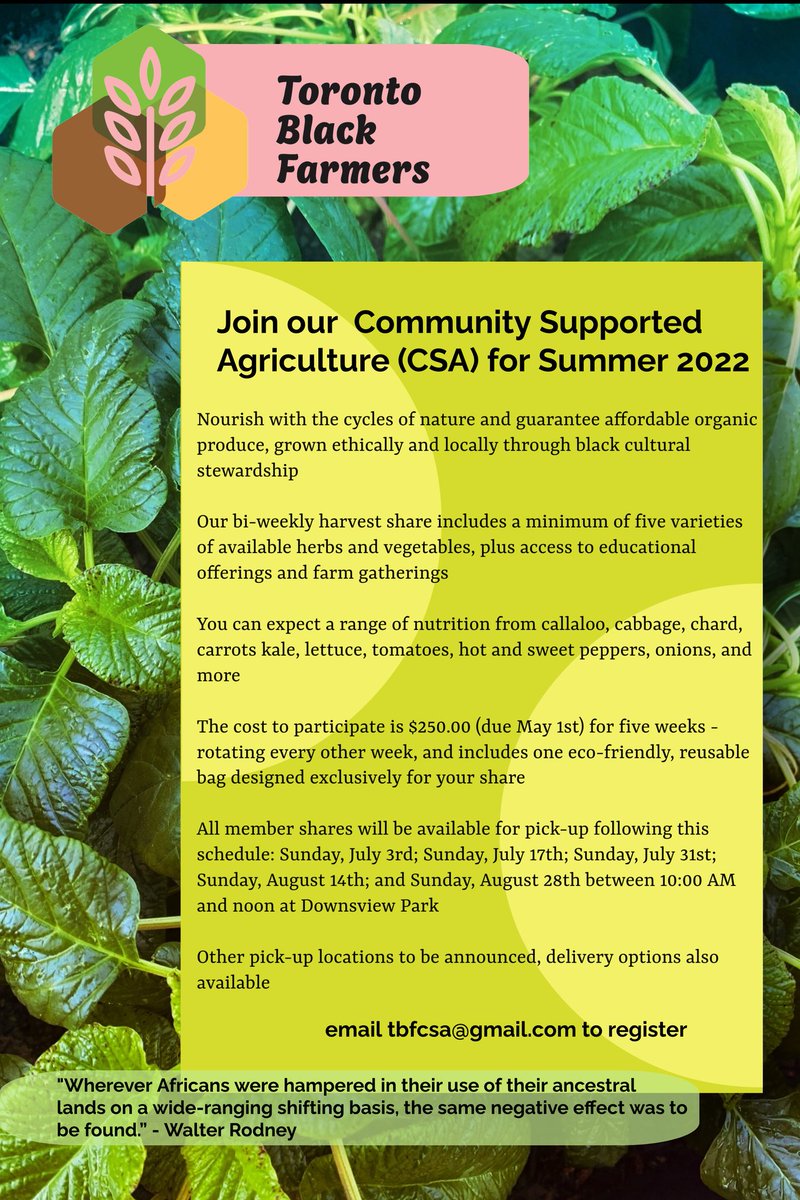 Contact us at blackfarmersTo@gmail.com for more information