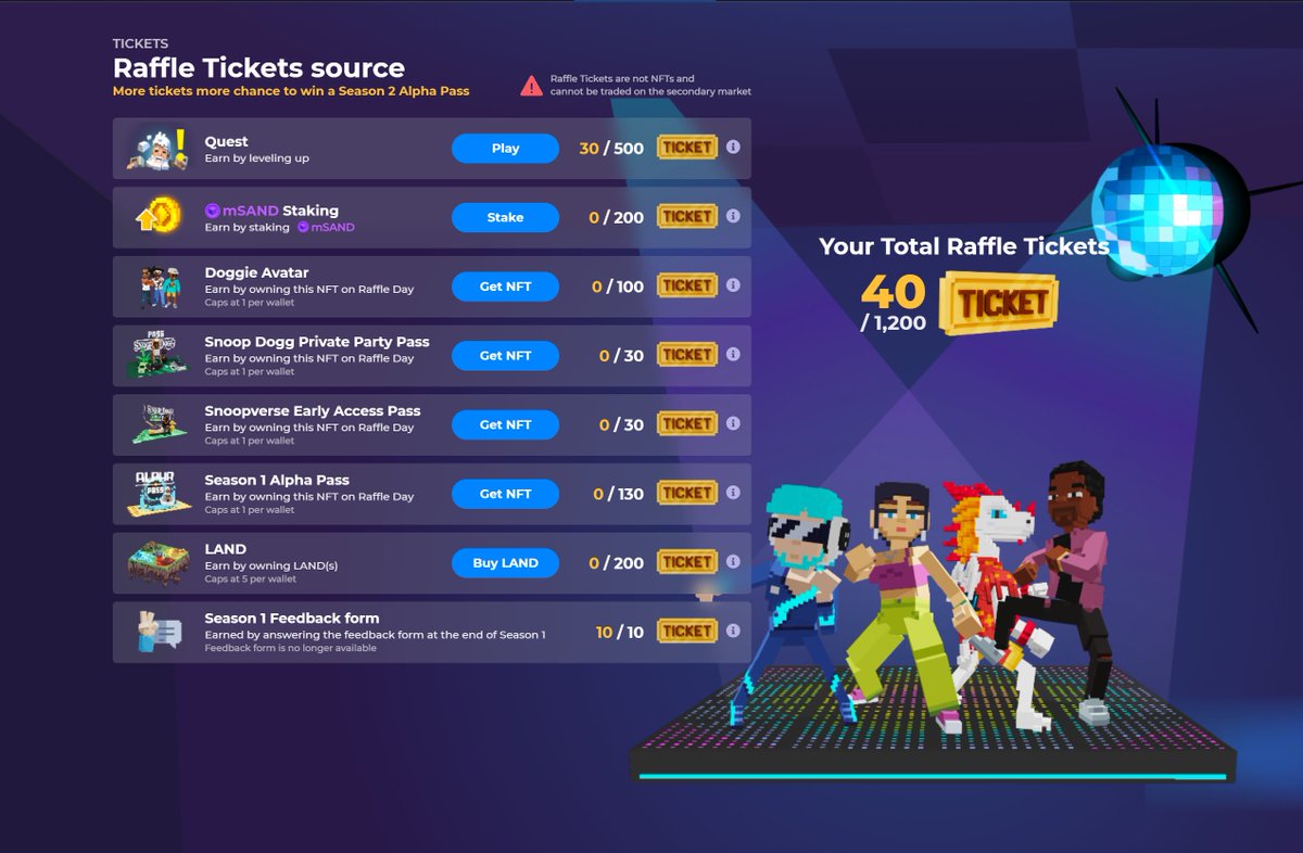 yunyunning's tweet photo. @TheSandboxGame I just participated in the daily #SandboxAlphaS2Contest for a chance to earn up to 1,000 $SAND! Starting March 14 -  Show your Raffle Tickets. Check out my screenshot below! 👇 #SandboxAlphaS2 https://t.co/AlCGukCAdS