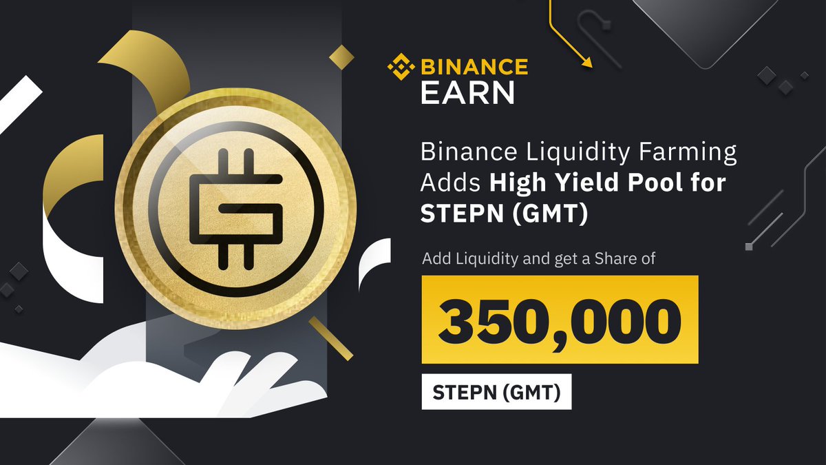binance's tweet photo. #Binance Liquid Swap adds @Stepnofficial $GMT and opens two new high-yield pools. 

➡️ https://t.co/S8Y0x0MpKA https://t.co/8LdlGdyESm