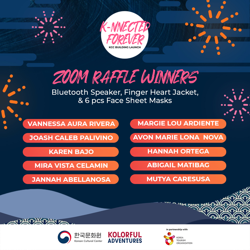 KCCPHIL's tweet photo. [K-NNECTED FOREVER] RAFFLE WINNERS
Congratulations to our 20 lucky winners from the K-nnected Forever! Your K-heart and energy stood above the rest!

To claim your prize, fill out the form below until March 18, 2022 only.

LINK: https://t.co/qTa26H0jSJ

#KCCPhil #KnnectedForever https://t.co/7hja9xA8Tc