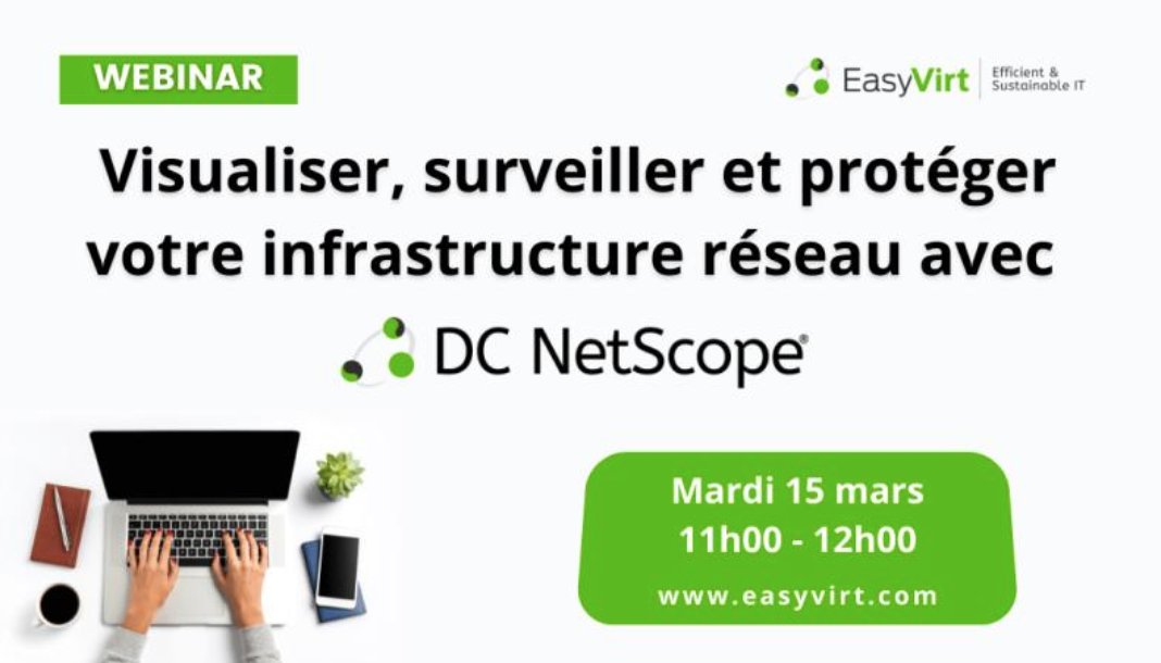 EasyVirt's tweet image. 🎧 💻 [WEBINAR] @EasyVirt 
✐ Aujourd'hui à 11h00
Venez découvrir #DCNetScope®
💡 La nouvelle solution d’analyse du réseau qui va vous aider à créer une infrastructure réseau optimisée dans un environnement VMware
👉 bit.ly/349zlfe
#networkinsight #vmware