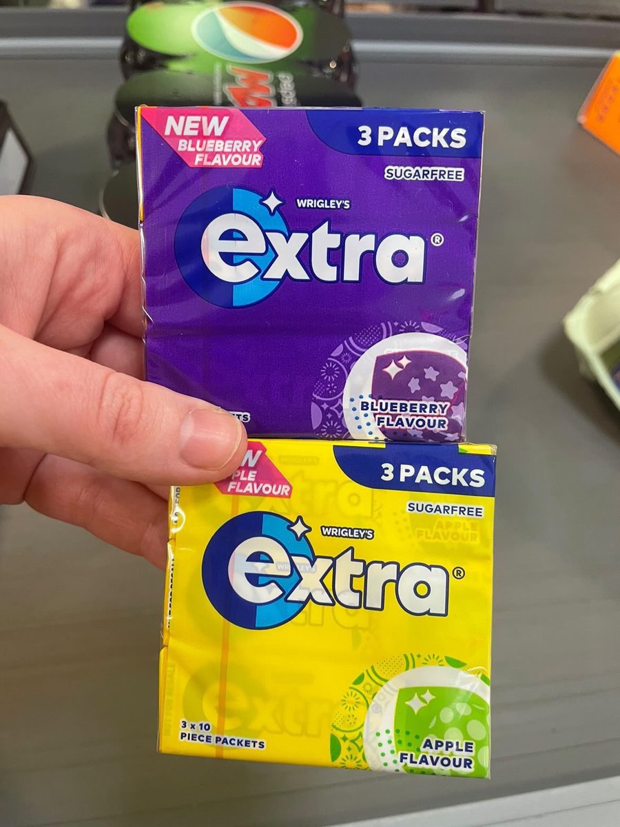 All_Things_New_'s tweet photo. Blueberry and Apple Wrigley’s Extra! 👀 At Home Bargains @ExtraOfficialUK #wrigleys #wrigleysextra #chewinggum #blueberry #apple #wellthisisnew https://t.co/YeSEkqYCg8