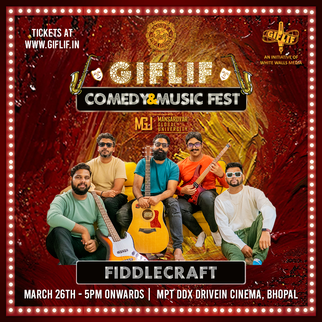 giflif's tweet photo. Fiddlecraft is a multi-genre indie band that dabbles with pop, rock, jazz, blues, folk, &amp; everything.
TICKETS at https://t.co/jKx2k6Crqf (link in bio)
Presented by @MPTourism
Powered by @MPSTDCofficial
#gifliffest #mptourism #Gifliflive #MGUGIFLIF #mpstdc #mp https://t.co/0wXSLRvuAv