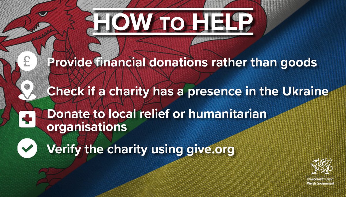 WG_Education's tweet image. Russia's invasion of Ukraine has caused thousands to flee their homes.

We know people across Wales are eager to help. The best way to support organisations on the ground is through cash donations.

If you want to support Ukraine, click here 👇

gov.wales/supporting-peo…