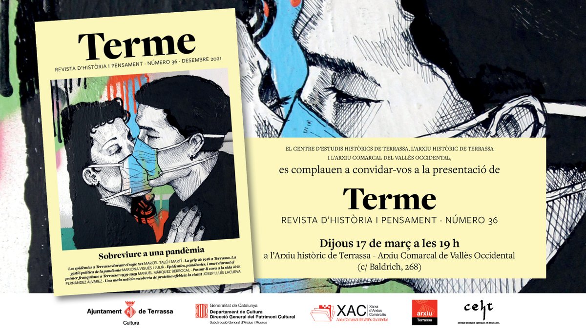 CEHTerrassa's tweet photo. Dijous presentem el nou número de la Revista Terme! Per saber com és la nova revista i el nou disseny us esperem a tots a l'Arxiu a les 19h!
📆17/03/22
⌛ 19.00 H
📍 Arxiu Històric
#Terme36
#CEHT
#SomHistòriaFemCiutat https://t.co/6tYZlyDvDf
