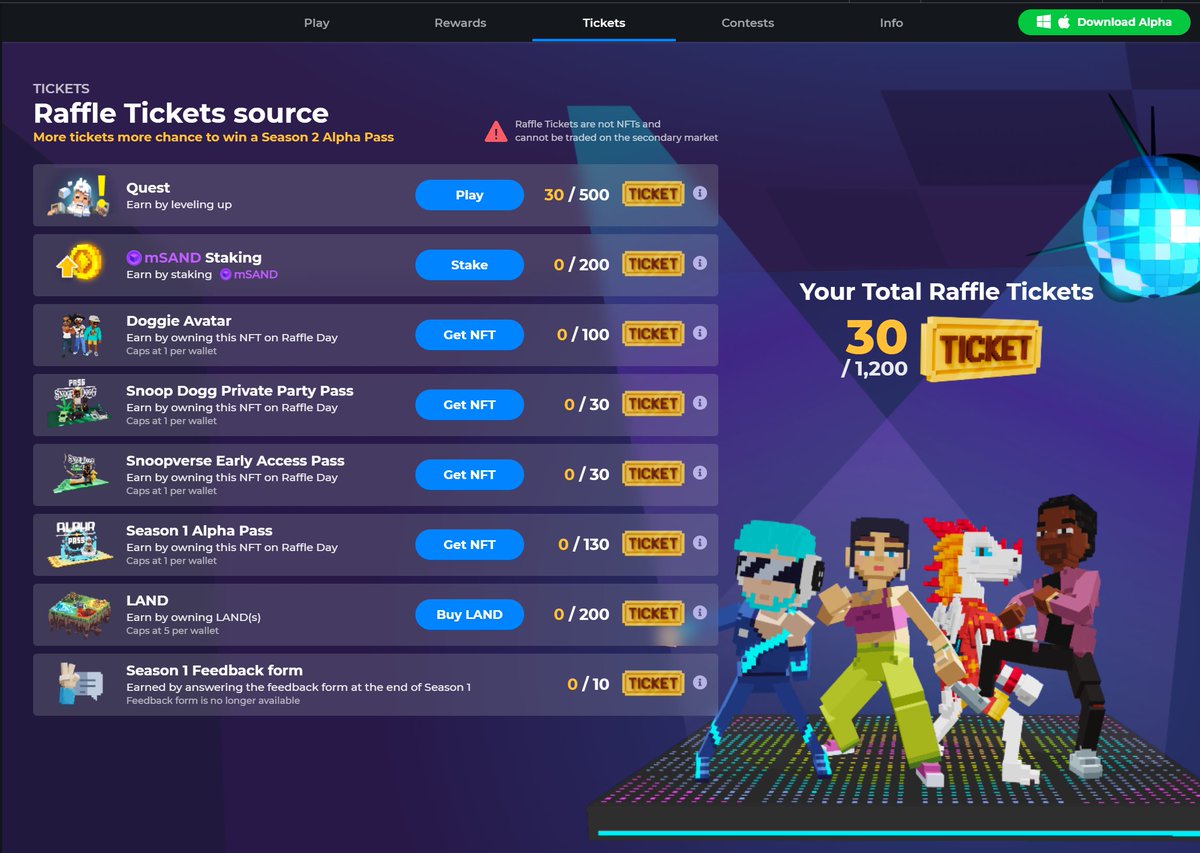 justifiedtv's tweet photo. @TheSandboxGame I just participated in the daily #SandboxAlphaS2Contest for a chance to earn up to 1,000 $SAND! Starting March 14 -  Show your Raffle Tickets. Check out my screenshot below! 👇 #SandboxAlphaS2 https://t.co/FRBWqRMVan