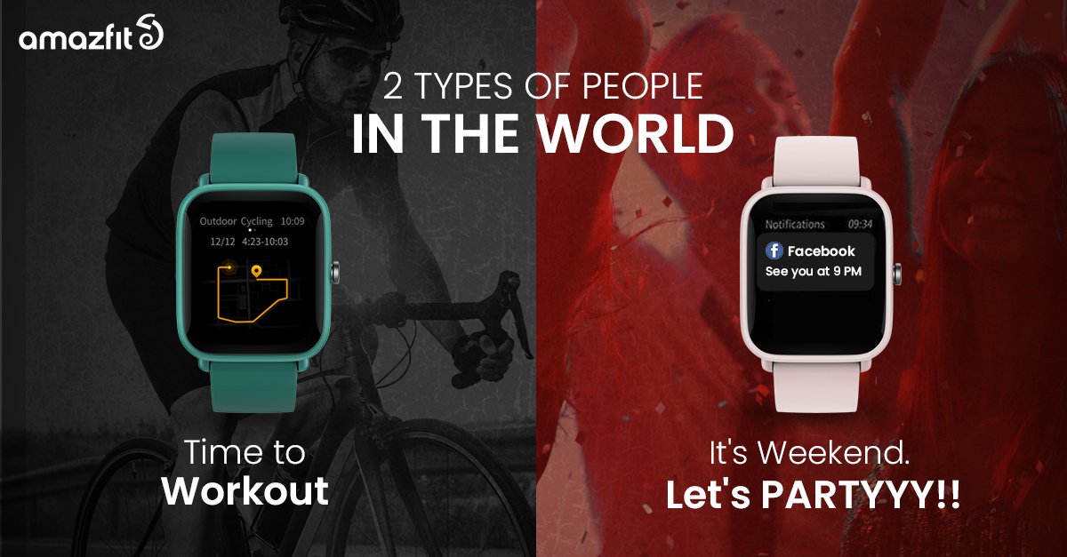 AmazfitIN's tweet photo. Workout Addict or a party freak !!
Which defines you more accurately?
Tell us in COMMENTS
#Amazfitindia #SmartHealthMadeEasy #Health #Technology #Smartwatch #Party #Fitness #UpYourGame #SmartHealthMadeEasy https://t.co/VFsNa4ZJQj