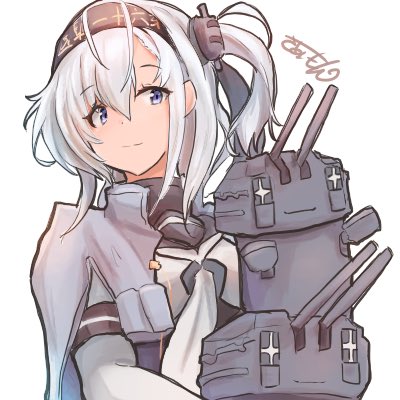 涼月(艦これ) 「アイコン企画、涼月さんでお待ちの銀髪巨乳好き(@ginpatu_kyonyu )」|さあもん@残4件のイラスト