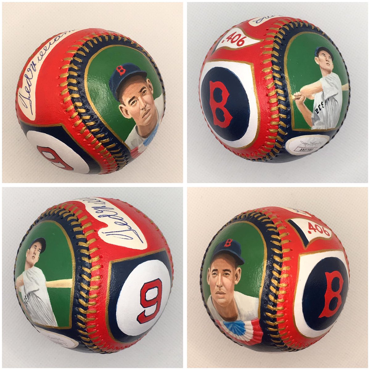 AgFredricksen's tweet photo. Ted Williams hand-painted auto'd ball- Commissioned. 
@MLB @RedSox 
 #tedwilliams #redsox #bostonredsox @boston #fenwaypark #baseball #baseballart #mlb #vintagebaseballcards #cardcollecting #baseballhalloffame #cooperstown https://t.co/YaZe5Yy7yE