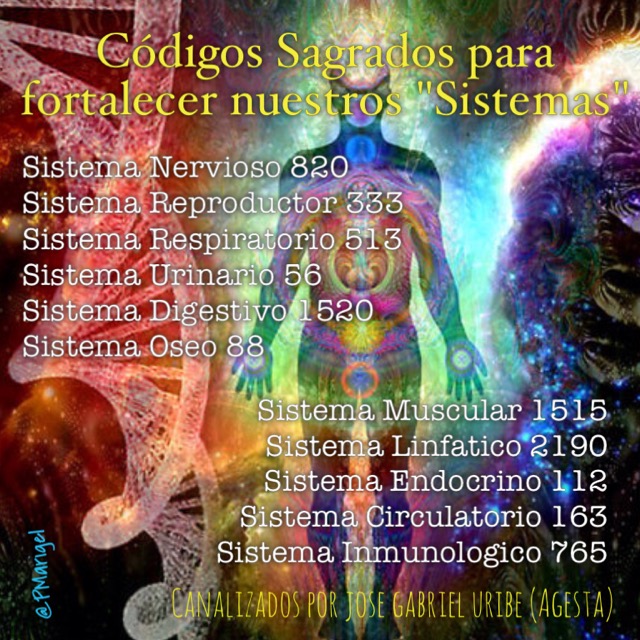 PMarigel's tweet photo. Códigos Sagrados para fortalecer nuestros "Sistemas" #CodigosSagrados #Agesta #Aquiestoy https://t.co/EIUzqlonwh