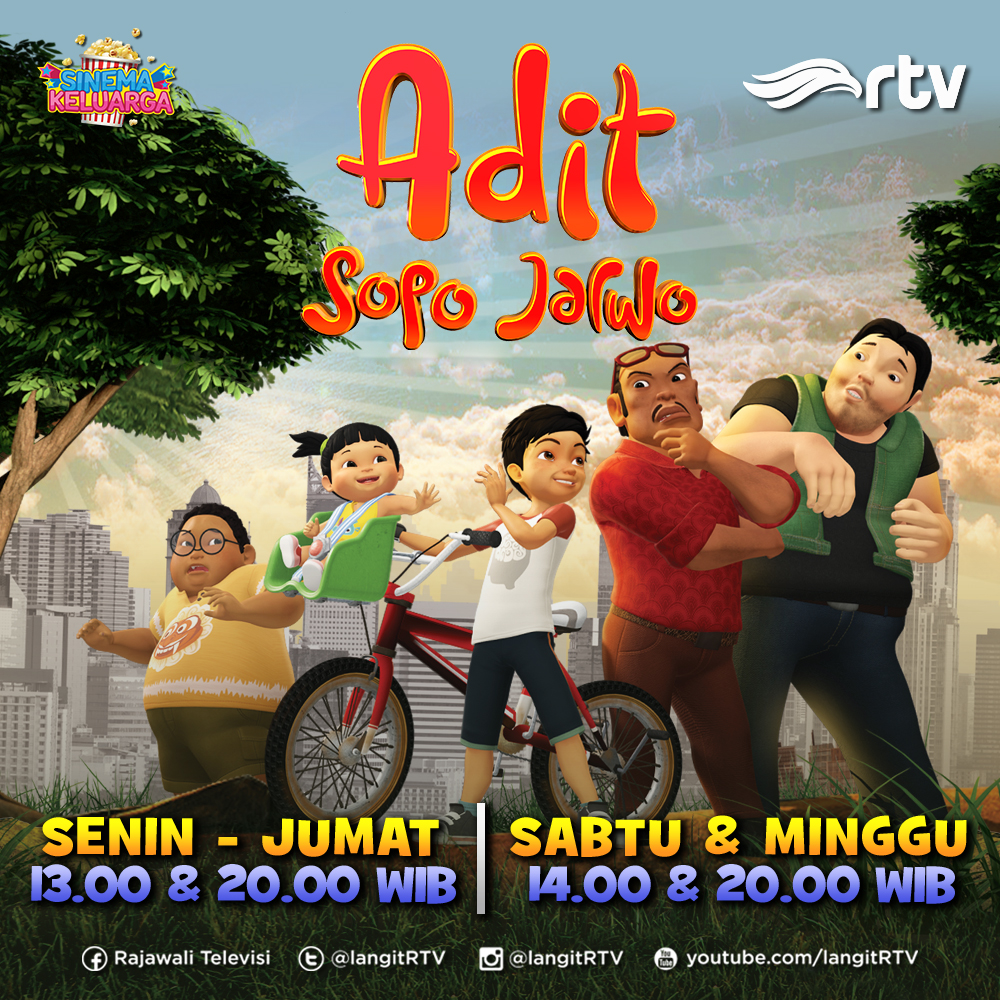 langitRTV's tweet photo. Untuk mengusir rasa jenuh di siang hari ini. Enaknya nonton keseruan cerita persahabatan Adit dan Denis di Adit Sopo Jarwo, Siang ini pkl 13.00 WIB di RTV Makin Cakep.

#aditsopojarwo #programanak #rtv #rtvdigital #langitrtv https://t.co/bBL8TQklff