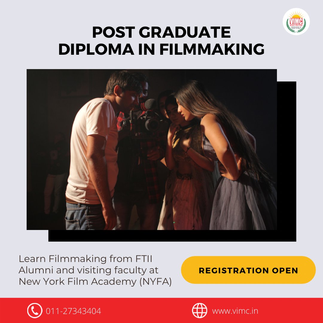 vsjmcdelhi's tweet photo. Under the team of an amazing professionals, you will have an experience of life time. You are going to build a strong set of skills and networks that will accompany you all your life.
▪️REGISTRATION OPEN ▪️
#vipsdelhi #vimcdelhi #diplomaprogramme #journalism #filmmaking https://t.co/52ZAsoNUqY