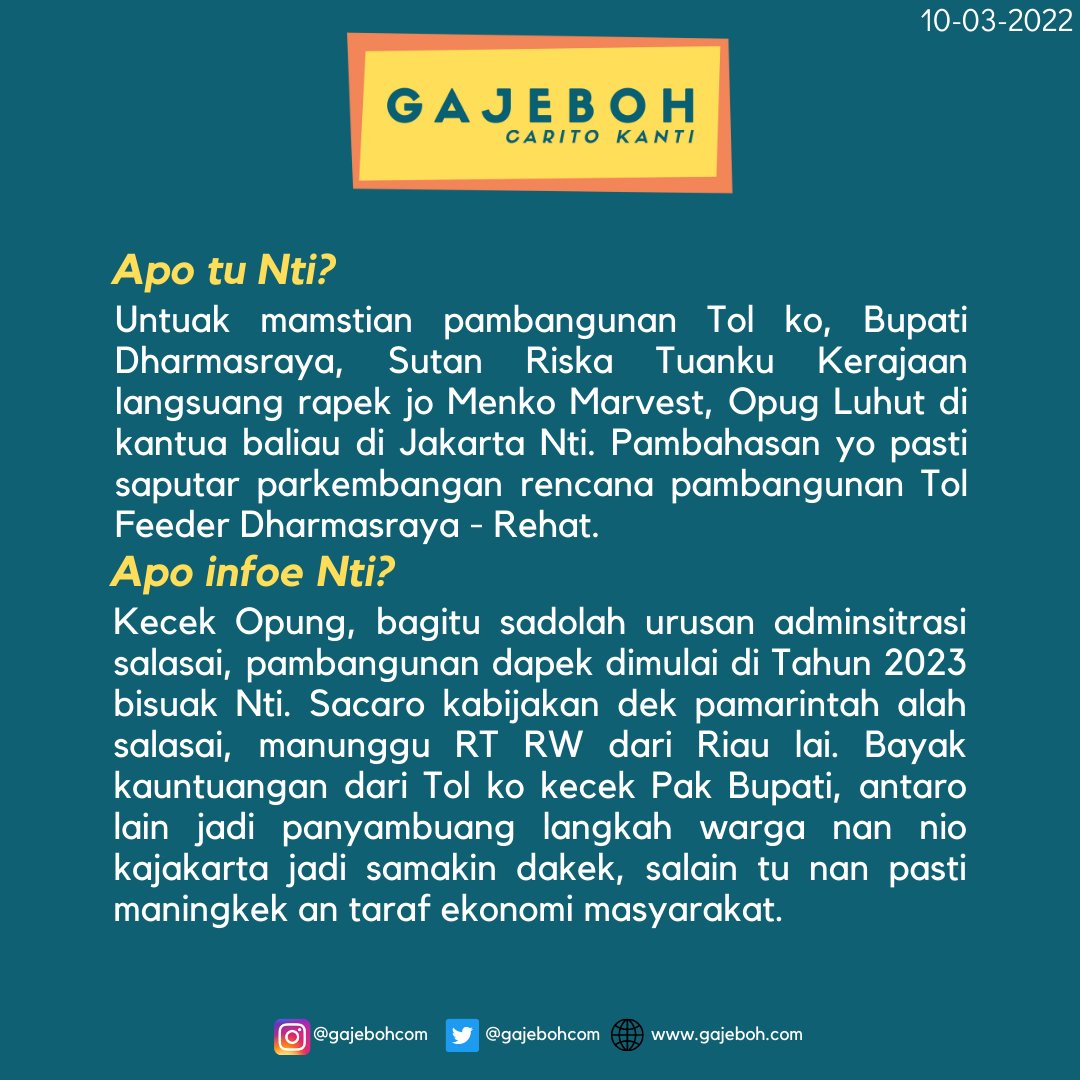 gajebohcom's tweet photo. Lah, lah, malaju se luruih ka Prov Riau sakali? Dakek sado nagari. https://t.co/DiEohNKdOg