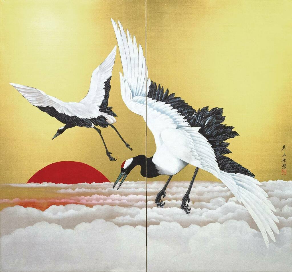 陶器製染付絵皿 手描き 水墨画 墨絵 日本画 【桔梗】日本画家 岡原大華 陶器製染付絵皿 手描き 水墨画 墨絵 日本画 【桔梗】日本画家