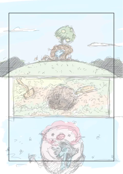 ネームに色をつけて描き始めてみたんだけど、すごく良さそう 