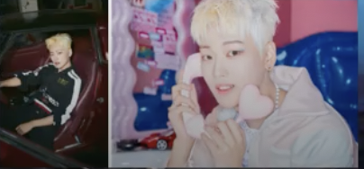 DJs ask Seokhwa how he would describe his teaser images and he said that since he held onto steering wheel when he actually can't drive, he'll hashtag #/nolicence for the photo on the left and for the right Jangjun suggested 'voice phishing' 😂