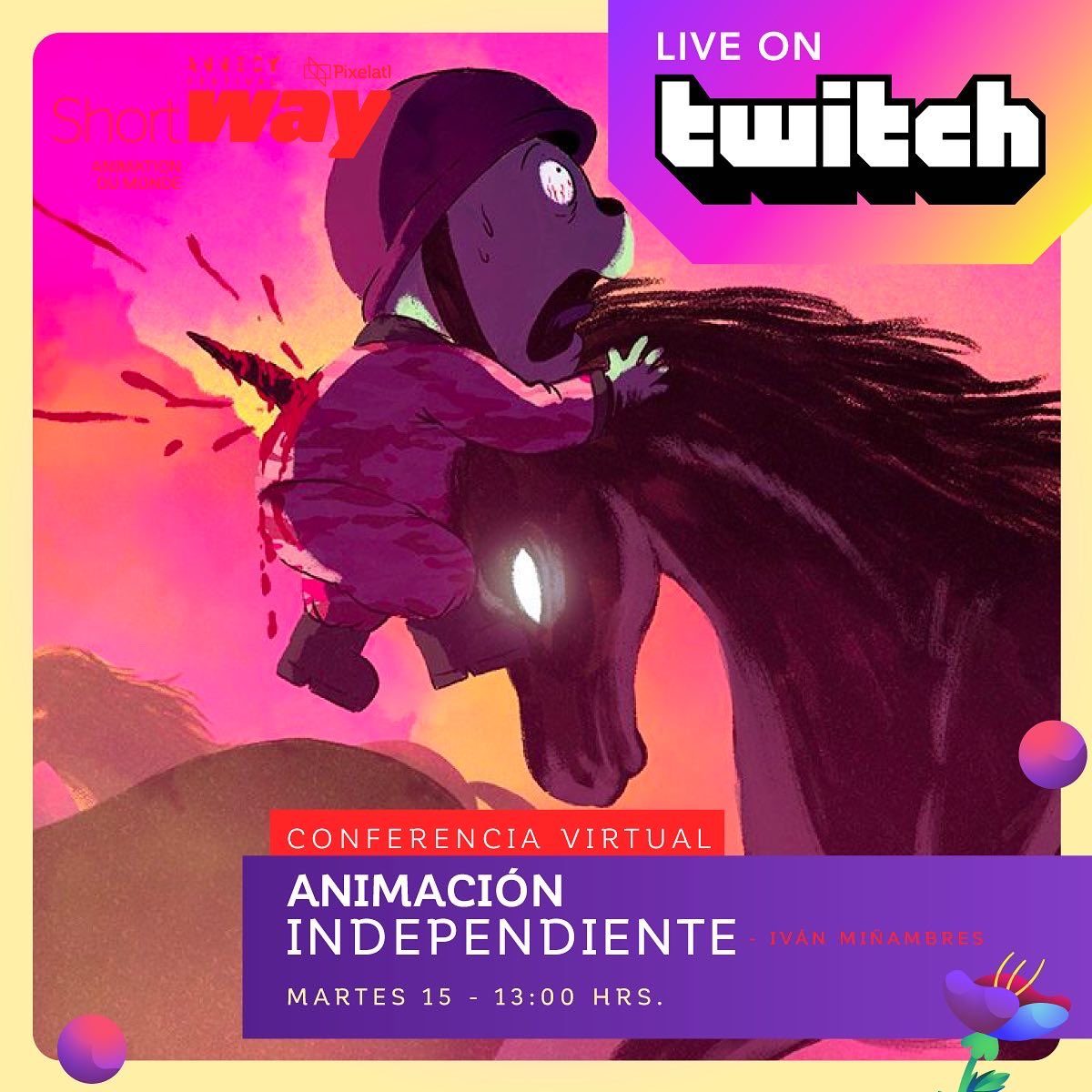 Pixelatl's tweet photo. El productor detrás de "UNICORN WARS" y una decena de exitosos cortos hablará de cómo hacer animación indie sin morir en el intento. Mañana 15 de marzo 1:00 PM 🇲🇽 por https://t.co/LWhpxrGQah  y quizá presente alguna sorpresa de la próxima película.
#UnicornWars 
#Encuentrate https://t.co/q9CYnwAeeT