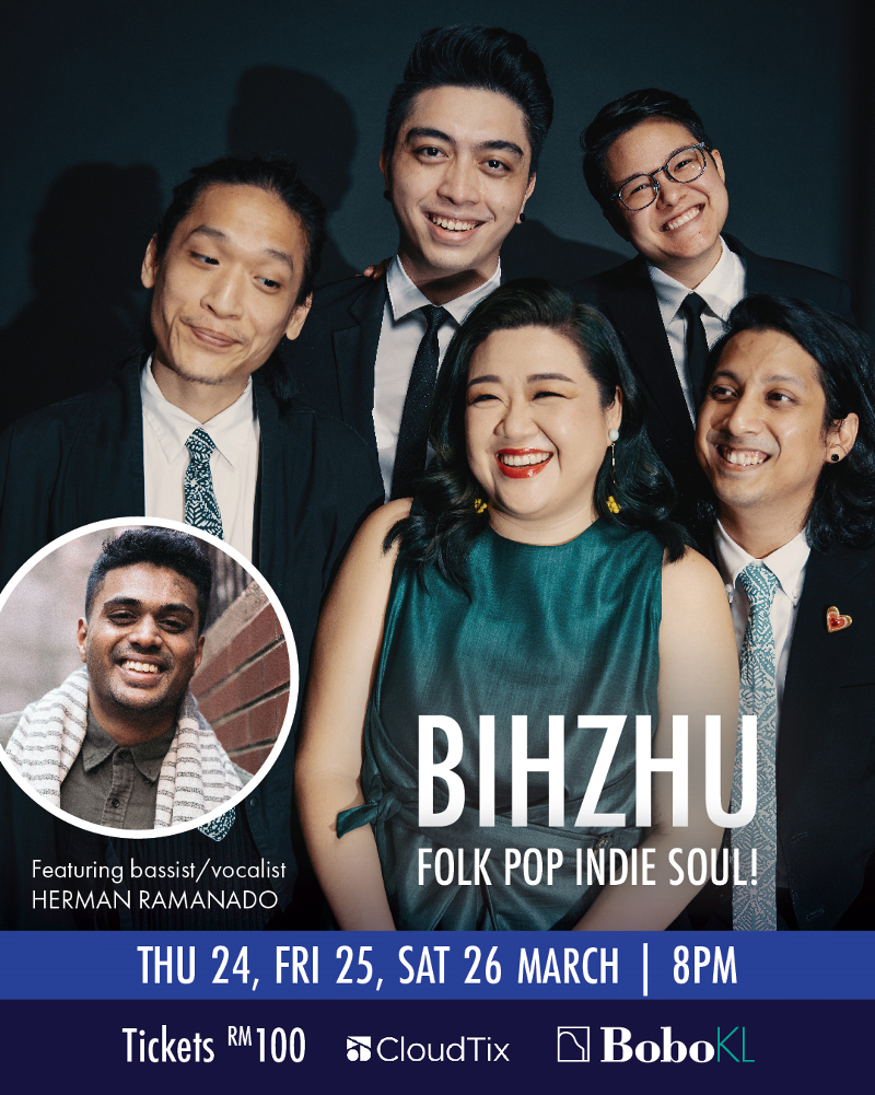 RentakSejuta's tweet photo. Bihzhu: Folk Pop Indie Soul! ft Herman Ramanado @ Bobo KL (24 - 26/03/2022).
Link:
https://t.co/BCYyaAgri5
#Bihzhu #FolkPopIndieSoul #HermanRamanado #Chendering #JimmyBoyle #Ryanleebs #Judemacson #Shakeyshakey #Nishysuperstar #RentakSejuta #BoboKL @bihzhu @JudeMacson https://t.co/uYfeFzqOvn