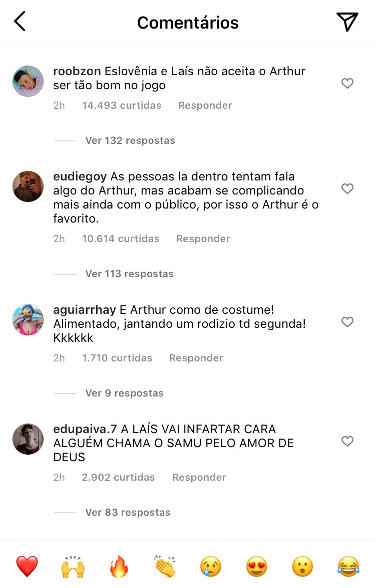tuitamateusr's tweet photo. os comentários acima de 10 mil curtidas defendendo o arthur no choquei. arthur manipulou até o público, prendam esse homem, ser inteligente é CRIME! https://t.co/xX0JdPVg4D