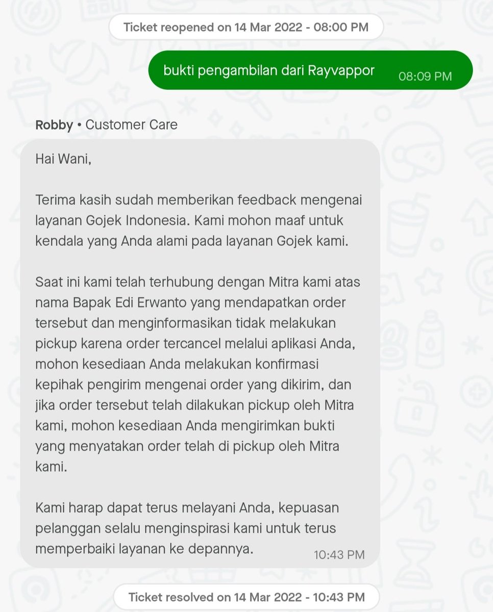 TweetWani's tweet photo. Hai @gojekindonesia kmrn sy order GoSend instant &amp; smp skrg blm terima package saya. I've phoned ur helpline, sent proofs &amp; still nothing? Ur driver lied &amp; now am being ignored? Stop claiming that my tickets is resolved, IT'S NOT. @TataTrianti RT please https://t.co/VlIQo0vSp4