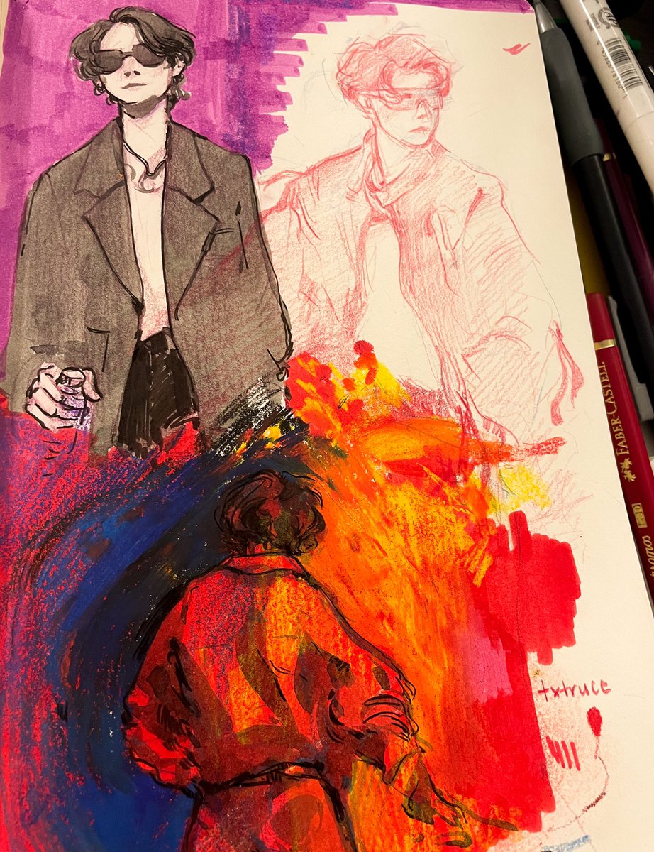 txtruce's tweet photo. tested stuff with a ptd sketchbook page 
#btsfanart https://t.co/jj8p2V3Jpo
