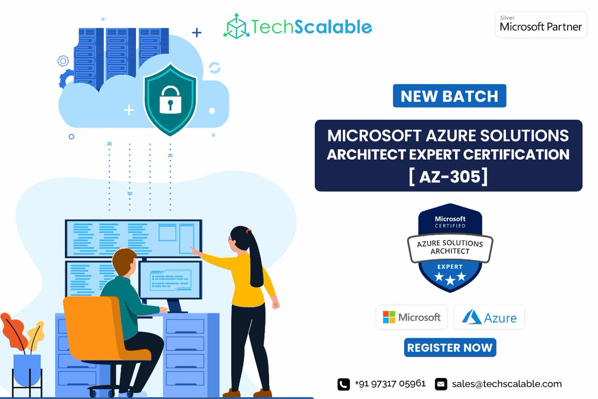 TechScalable's tweet image. Hurry Up!
Enroll for AZ 305 certification, batch announcement post for 12 March batch
Don’t miss it, Enroll Now….!
To know more visit techscalable.com
For more information reach out @ +919731705961 or sales@techscalable.com
#data #azure #microsoft #AZ#onlinetraining