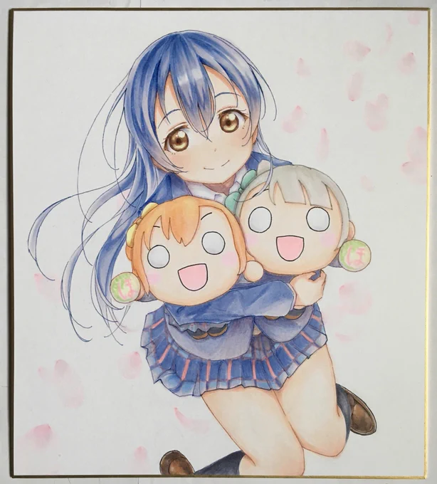 海未ちゃんおめでとう!🎉✨去年僕ラブに提供した色紙
一晩で描いたやつなのでタグ無しで 