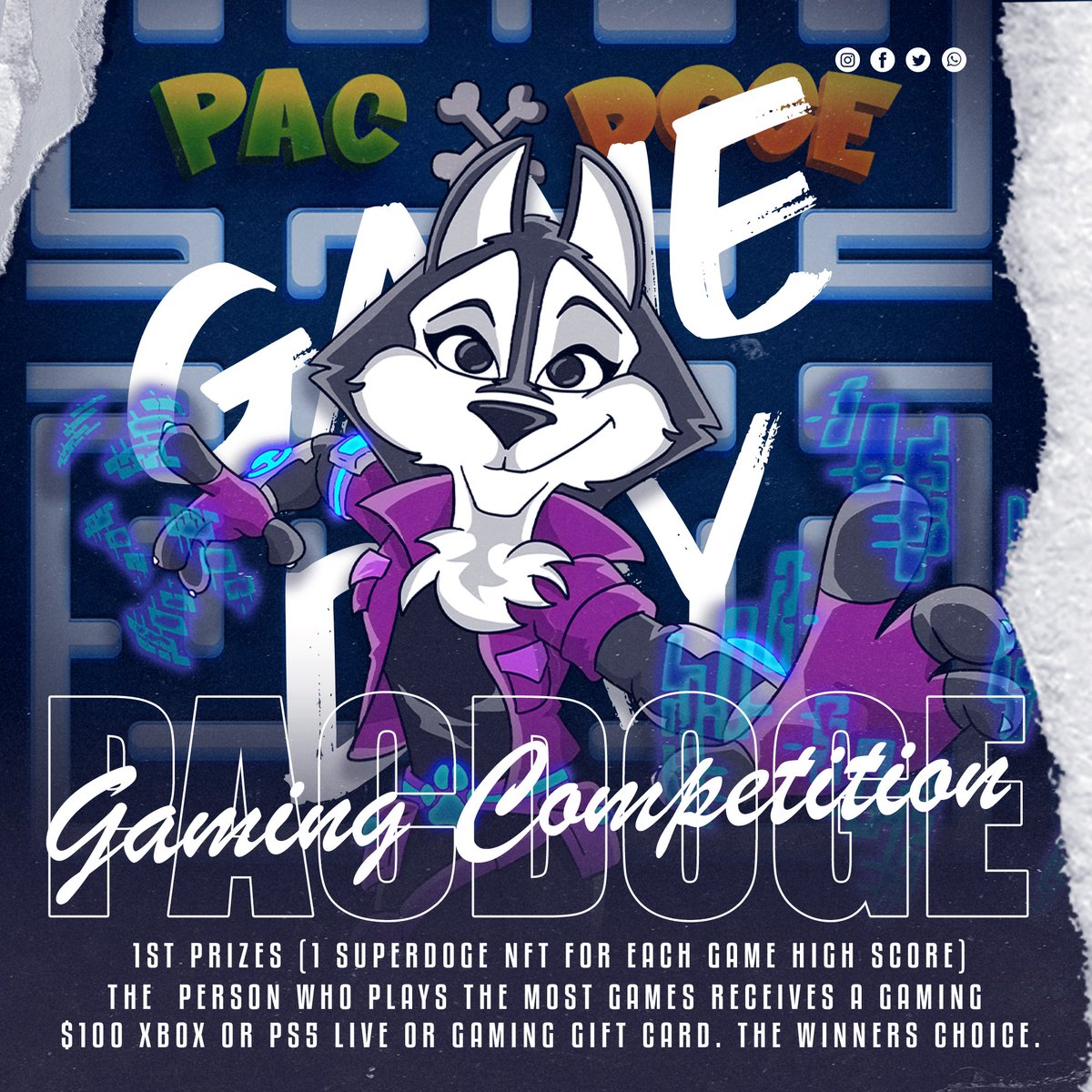 SUPERDOGEio's tweet photo. WIN #NFTs #Superdoge tokens & more
Join the #Gaming #Competition
#retrogaming #pacdoge #pinball #dogeracer
look out for random token #Airdrops
(you must hold superdoge tokens or NFT to receive an airdrop )
Start date:TBA
#BinanceSmartChain #PS5 #Xbox #NFTGiveaway https://t.co/r2YBaDgppy