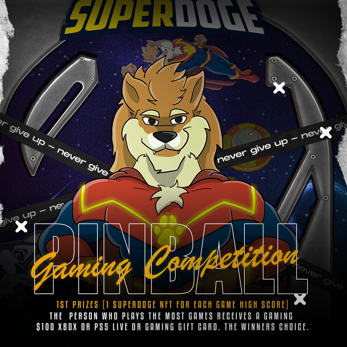 SUPERDOGEio's tweet photo. WIN #NFTs #Superdoge tokens & more
Join the #Gaming #Competition
#retrogaming #pacdoge #pinball #dogeracer
look out for random token #Airdrops
(you must hold superdoge tokens or NFT to receive an airdrop )
Start date:TBA
#BinanceSmartChain #PS5 #Xbox #NFTGiveaway https://t.co/r2YBaDgppy