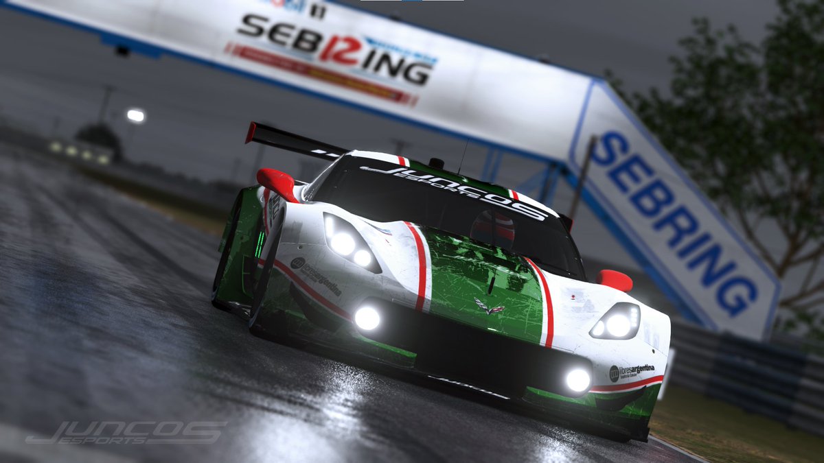 #rFactor2 🤩<a href="/rf2VEC/">rF2 VEC</a>🌩️
- 1000 Miles of Sebring -

🇺🇸 Our guys managed to finish P12 under the rain!💦
🇦🇷 Nuestros chicos lograron finalizar P12 bajo la lluvia! 

Great work!💪
<a href="/MatiChagas/">Matías Chagas</a> - <a href="/AlesisNavarrete/">Alesis Navarrete</a> - Franco Coluccio

#GoJuncos #GoGreen #vec_endurance #vec_championship #rF