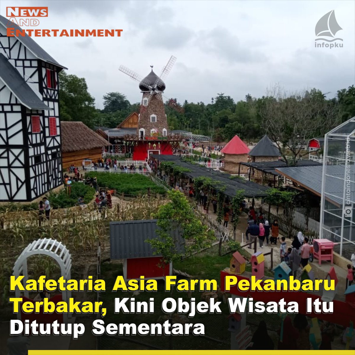 infoPKU's tweet photo. Kebakaran terjadi di objek wisata Asia Farm, Jalan Badak, Kota Pekanbaru, Senin (14/3/2022) malam. Tim dari Dinas Pemadam Kebakaran dan Penyelamatan (DPKP) Kota Pekanbaru sudah melakukan upaya pemadaman.

Sumber: https://t.co/4c0rQQjySL
#infoPKU #Pekanbaru #asiafarm https://t.co/D8ffM9j4qb
