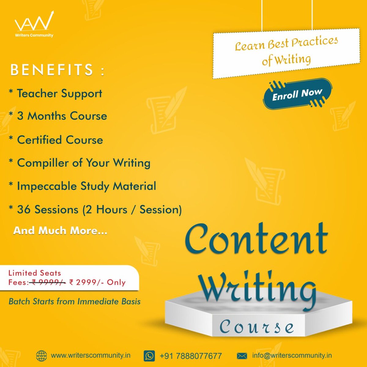 Discover the best ways of writing from experts. We introduce a Content Writing Courses with innumerable benefits. DM us to Know More ⠀ #OnlineClasses #Courses #LearningCourses