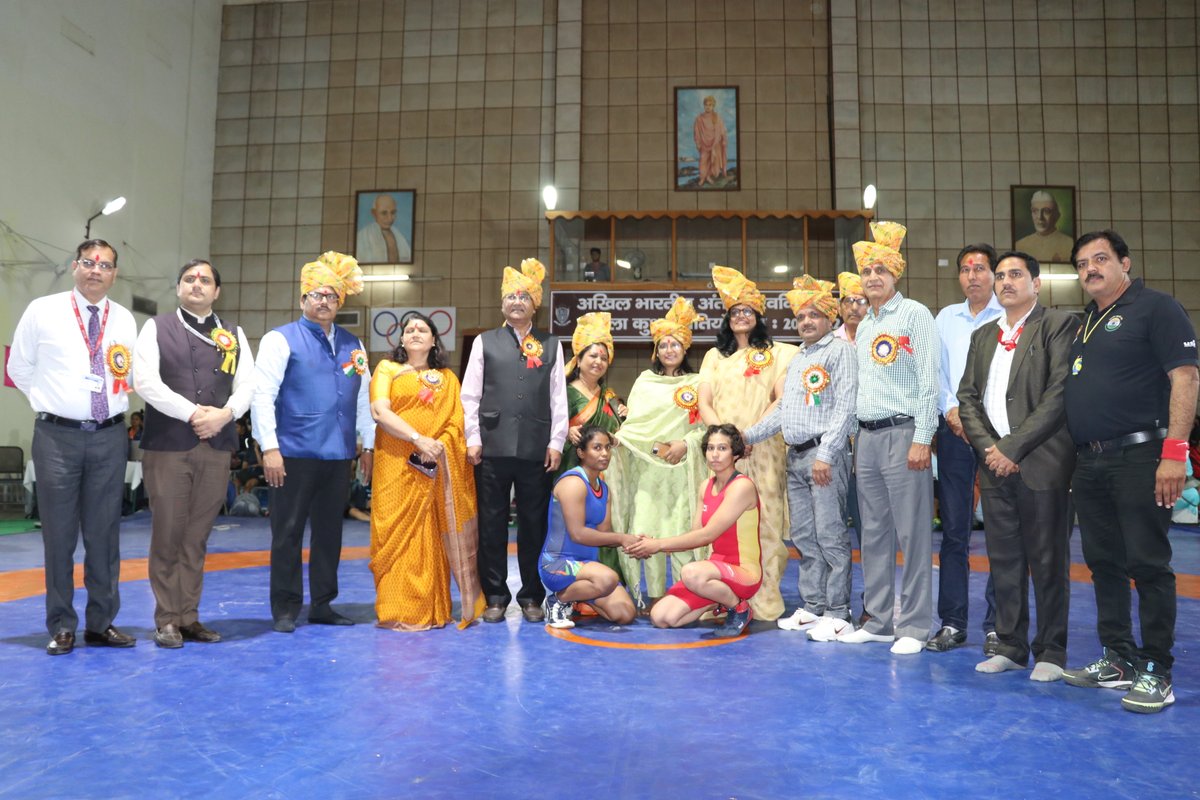 BRCMES's tweet photo. A Glimpse of Day 1 of All India Inter-University Wrestling Freestyle Women Championship 2021-22 hosted by BRCM Education Society, Bahal Bhiwani Haryana. https://t.co/TTwXsgg0m4