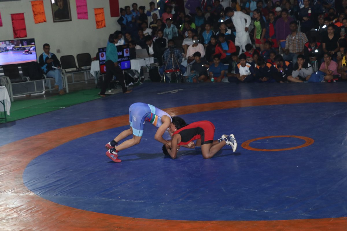 BRCMES's tweet photo. A Glimpse of Day 1 of All India Inter-University Wrestling Freestyle Women Championship 2021-22 hosted by BRCM Education Society, Bahal Bhiwani Haryana. https://t.co/TTwXsgg0m4