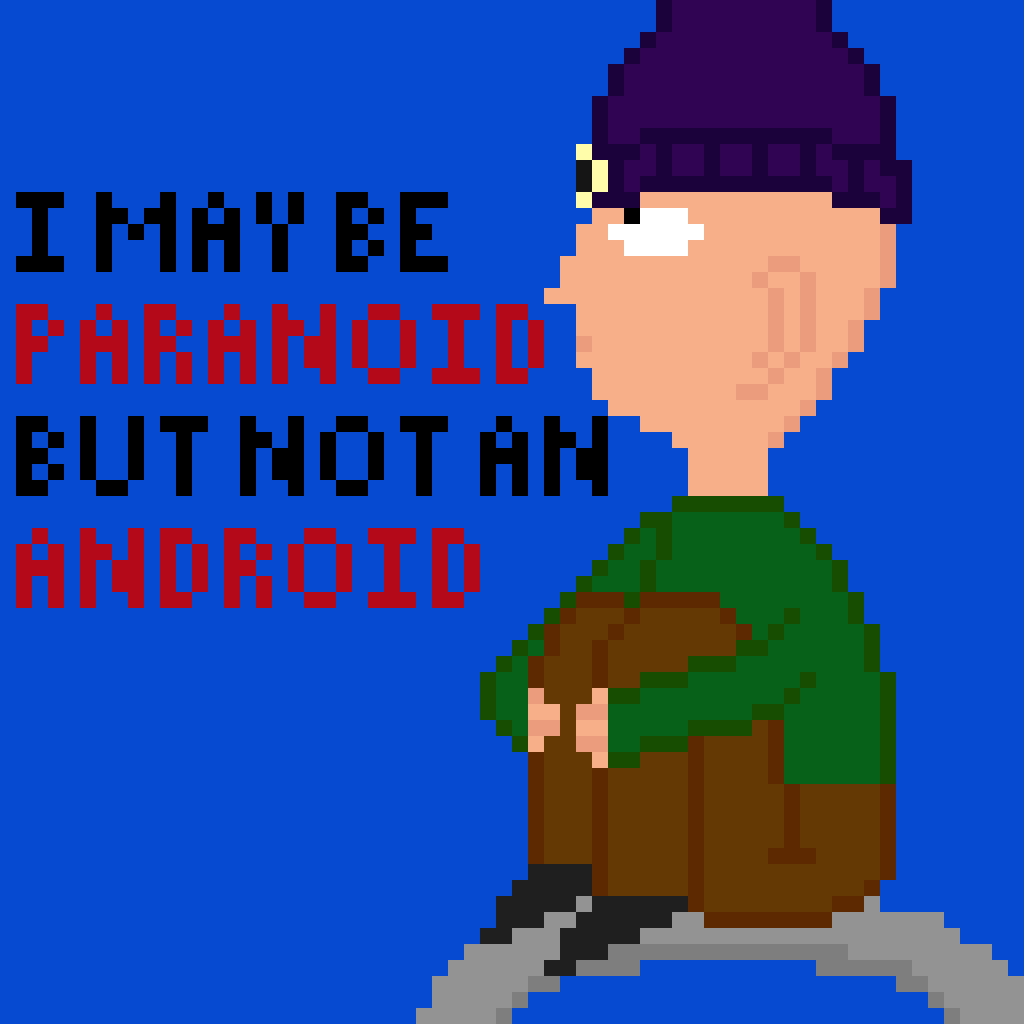 ImKike19's tweet photo. I may be paranoid but not an android

"Robin" from music video Paranoid Android of @radiohead 

#PixelArt https://t.co/OW6jiBc4vz