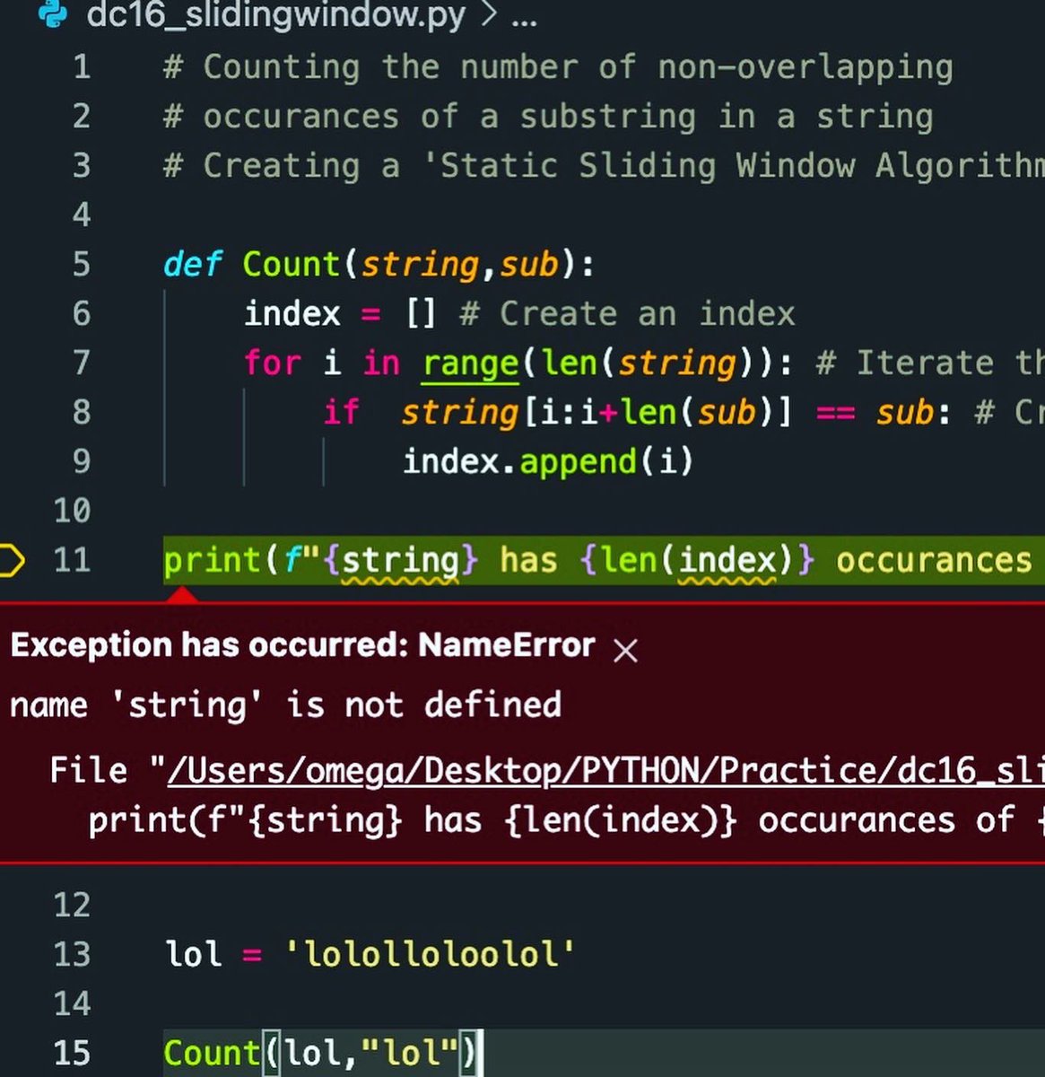 TheAlienPrinx's tweet image. #100DaysOfCode Im thinking fatigue has a lot to do with my struggles on this sliding window algorithm project. Trying to get it to work but I’m overlooking the most basic details. Time to get some sleep and try again 2morrow 👨🏾💻🐍
#pythonfordevops #pythonprogramming #learnpython