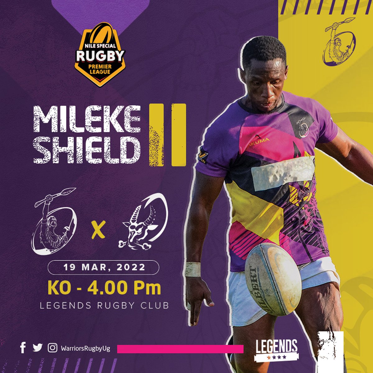 Warriorsrugbyug's tweet photo. ⚡| Mileke Shield II
🏆| Nile Special League Game 13
🏉| @Warriorsrugbyug 🆚 @KobsrugbyUg
🏟| @LegendsKla, Kampala
🗓| 19/03/2022 
⌚| 4 pm

#MilekeShield
#WarriorsVsKobs
#HandsUpForTheRealWarriors
#NileSpecialRugby https://t.co/jfCipgxs6L