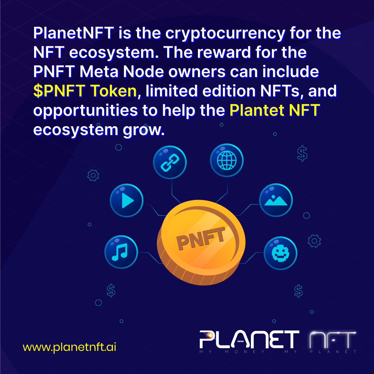 planetnft_PNFT's tweet photo. PlanetNFT is the cryptocurrency for the NFT ecosystem. The reward for the PNFT Meta Node owners can include $PNFT Token, limited edition NFTs, and opportunities to help the PlantetNFT ecosystem grow.
Visit us: https://t.co/4iaGdEuLGM
#PNFT
#PlanetNFT
#MetaNodes
#NFT https://t.co/FGkl8NfU0b