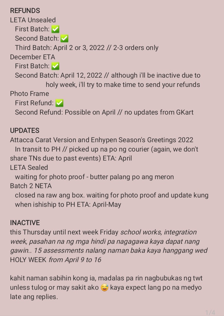 TheLuciaShop's tweet photo. #TLS_Updates
Mass Update — March 15, 2022
please read thoroughly. will answer dms later, mag drop off lang ng J&T parcels. https://t.co/dOwlLrmnfP
