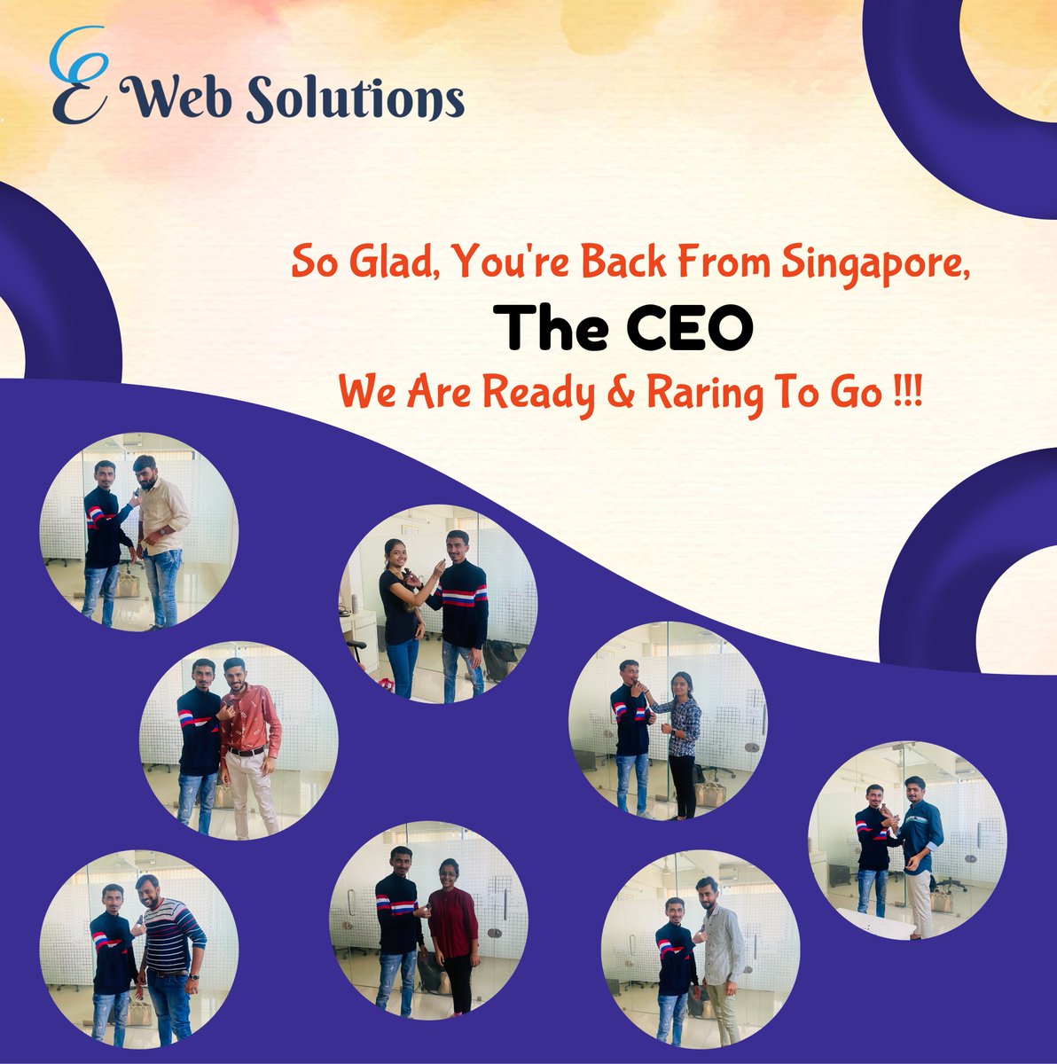 E6Websolutions's tweet photo. We are delighted to have you among us. On behalf of all the employees of E6WebSolutions, We want to broaden our hottest greeting and great wishes! Welcome Back "The CEO" - Jaydip Damasiya
#ceo #millionairemindset #ambition #businessstrategy #businessowner #singapore #india #trend https://t.co/lSJwrS5kjd