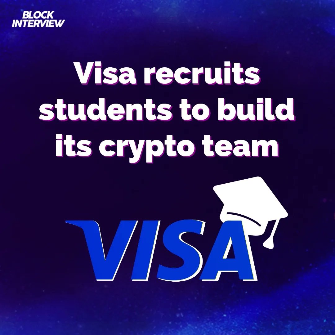Visa recruits students to build its crypto team !

#Crypto #cryptojobs