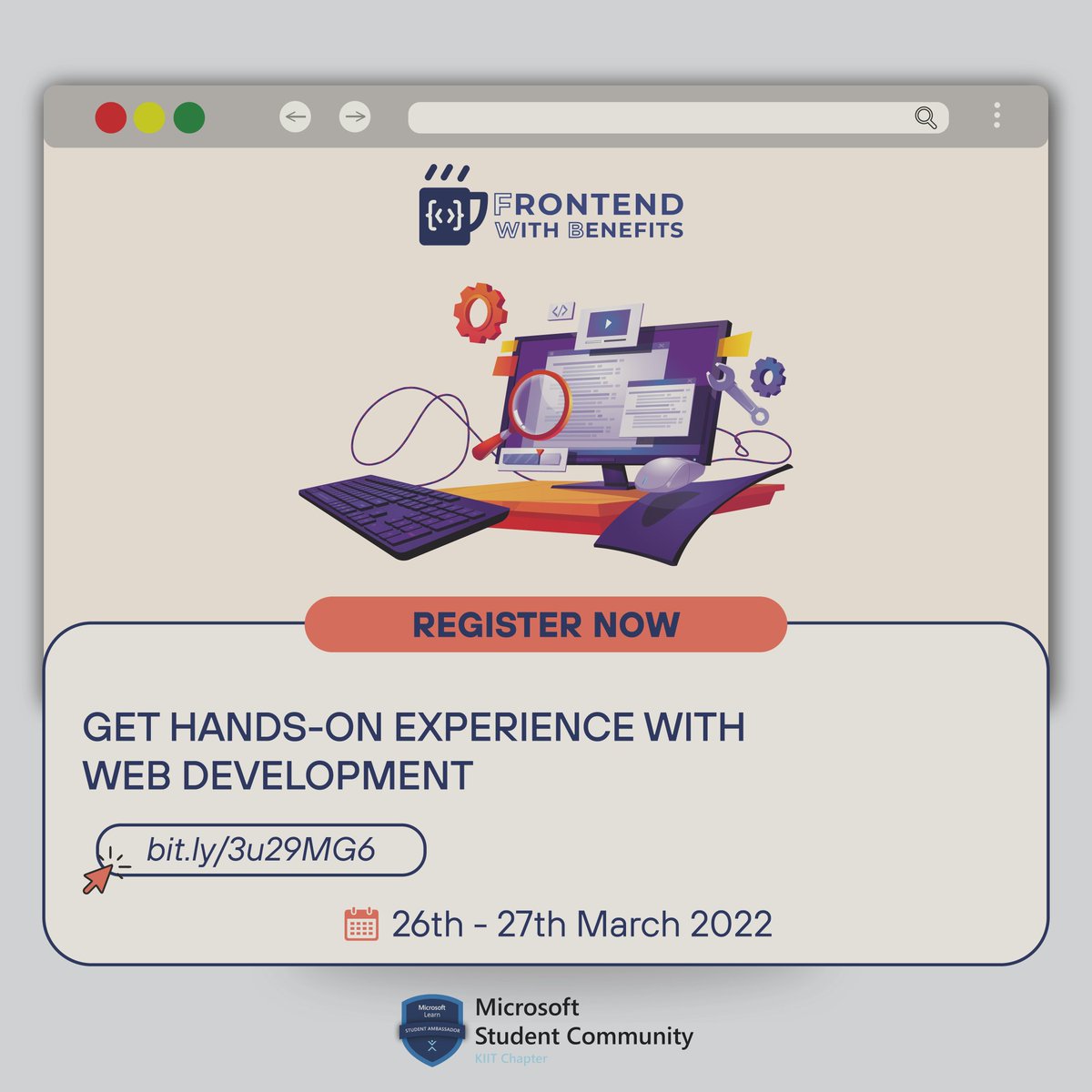 mlsakiit's tweet photo. Frontend With Benefits ~ CSS &amp; Chill is now LIVE! Register Now - https://t.co/BTmbBFZuEL

#webdevelopment #Frontend #FrontEndDevelopment #webdesign #HTML #CSS3 #community #microsoft #Event #registration https://t.co/Efh6Zv16SE