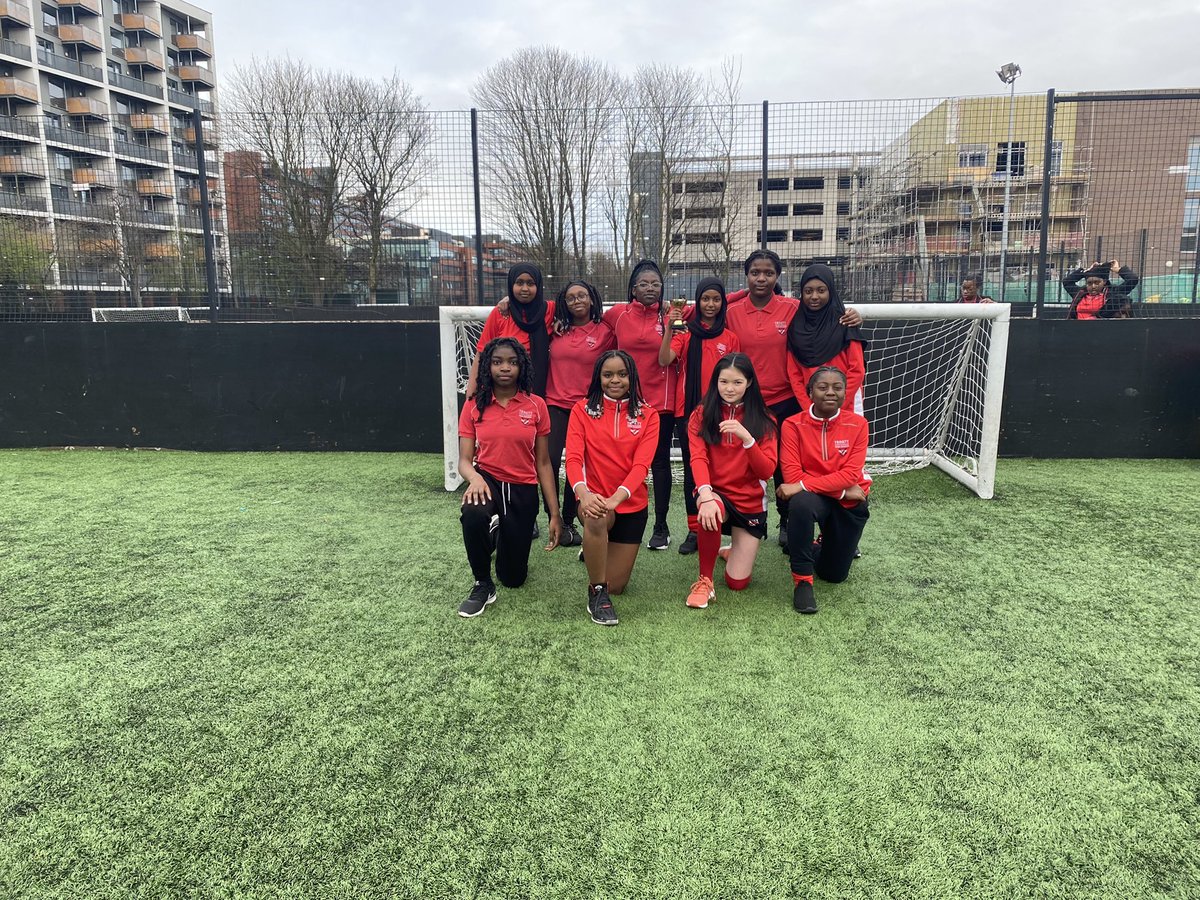 TrinityHighPE's tweet photo. A great afternoon for the girls inter-form Football finals. Here are the winning teams 7Auz and 8DPR. Well done 👏🏽 #TeamTrinity #oneteam #teamork #interform #interhouse https://t.co/tTb1IF8YUL