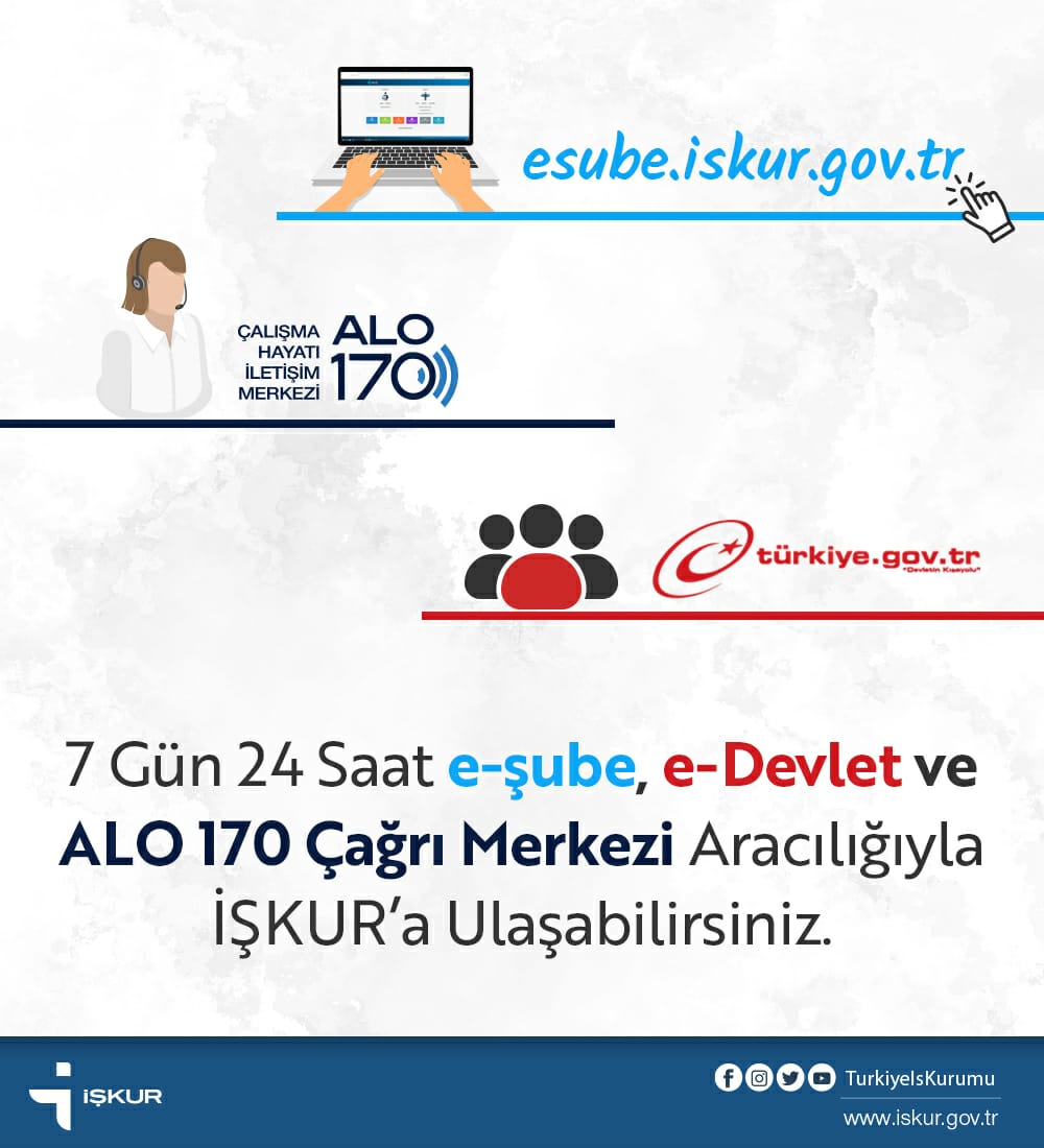 📣📣📣Sağlık Bakanlığı Sürekli İşçi Alımı başvuruları başladı.
📅15/03/2022 - 21/03/2022 tarihleri arasında 
📣E-Devlet üzerinden
📣esube.iskur.gov.tr adresinden
📣ALO 170'i arayarak başvuru yapabilirsiniz