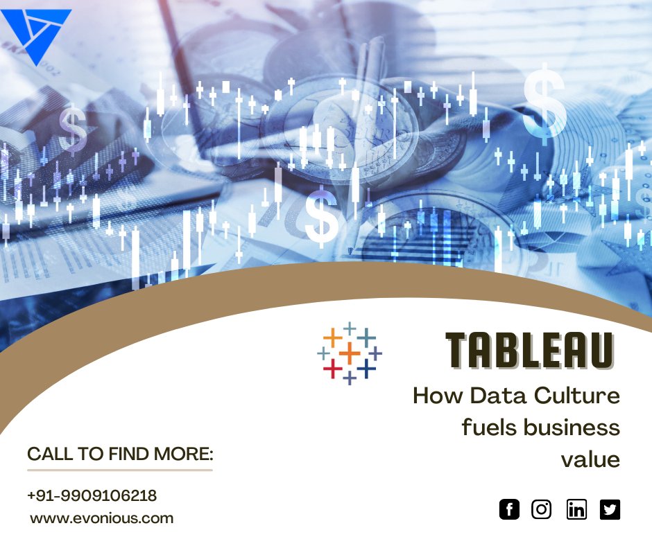 EvoniousI's tweet photo. How Data Culture fuels business value?
Tableau helps people visualize and understand data.
Contact us: info@evonious.com https://t.co/NlVjZuzF14

#business #data #tableau #dataanalytics #datascience #machinelearning #datavisualization #bigdata #datascientist https://t.co/qxzCCv6hxX