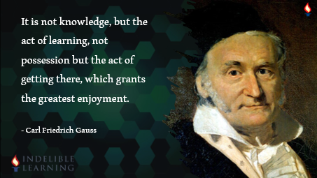 Indl_Learning's tweet photo. Learning is a journey. 

It is not knowledge, but the ACT OF LEARNING;
 
not possession but the ACT OF GETTING THERE, 
which grants the greatest enjoyment.

- Carl Friedrich Gauss

#learning #indllearning #indlcareers #indlgbl #indlgifted 
#gifted #education #EDtwt #life #goals https://t.co/PZhVYfEhsm